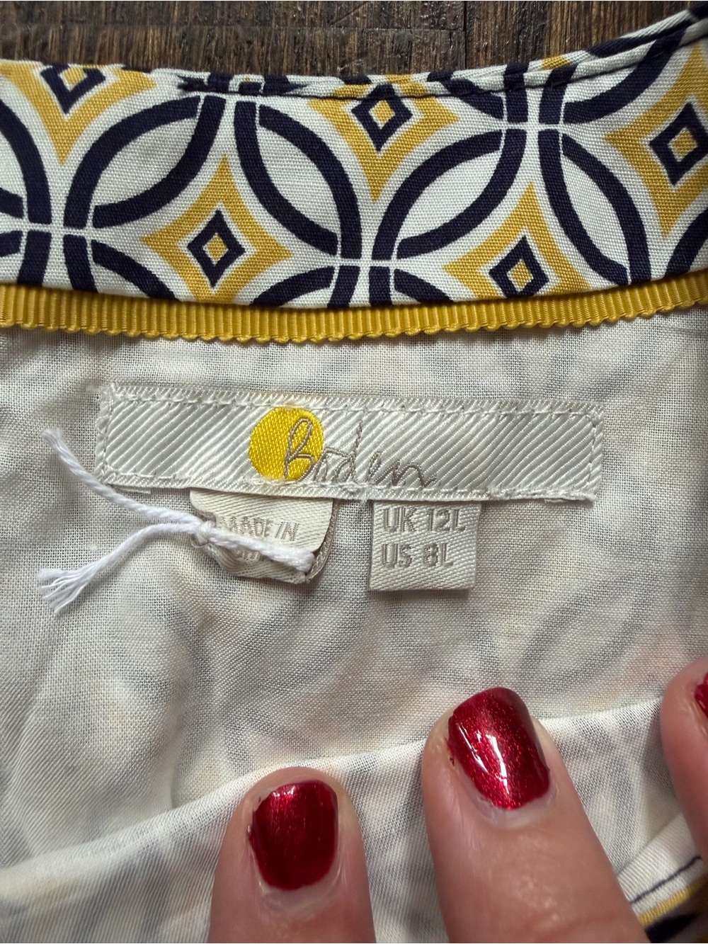 Boden Yellow & Blue Sleeveless Smocked-Waist Midi Dress - Picture 4 of 9